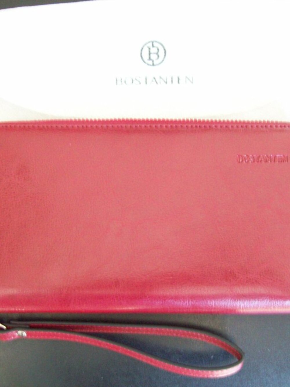 BOSTANTEN Burgundy Leather Wallet Women"s - Picture 4 of 5